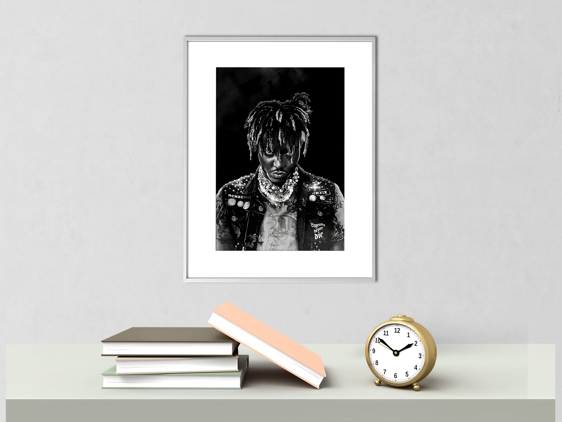 Juice World Legends Never Die Poster Black and White Music Wall Art Digital Download