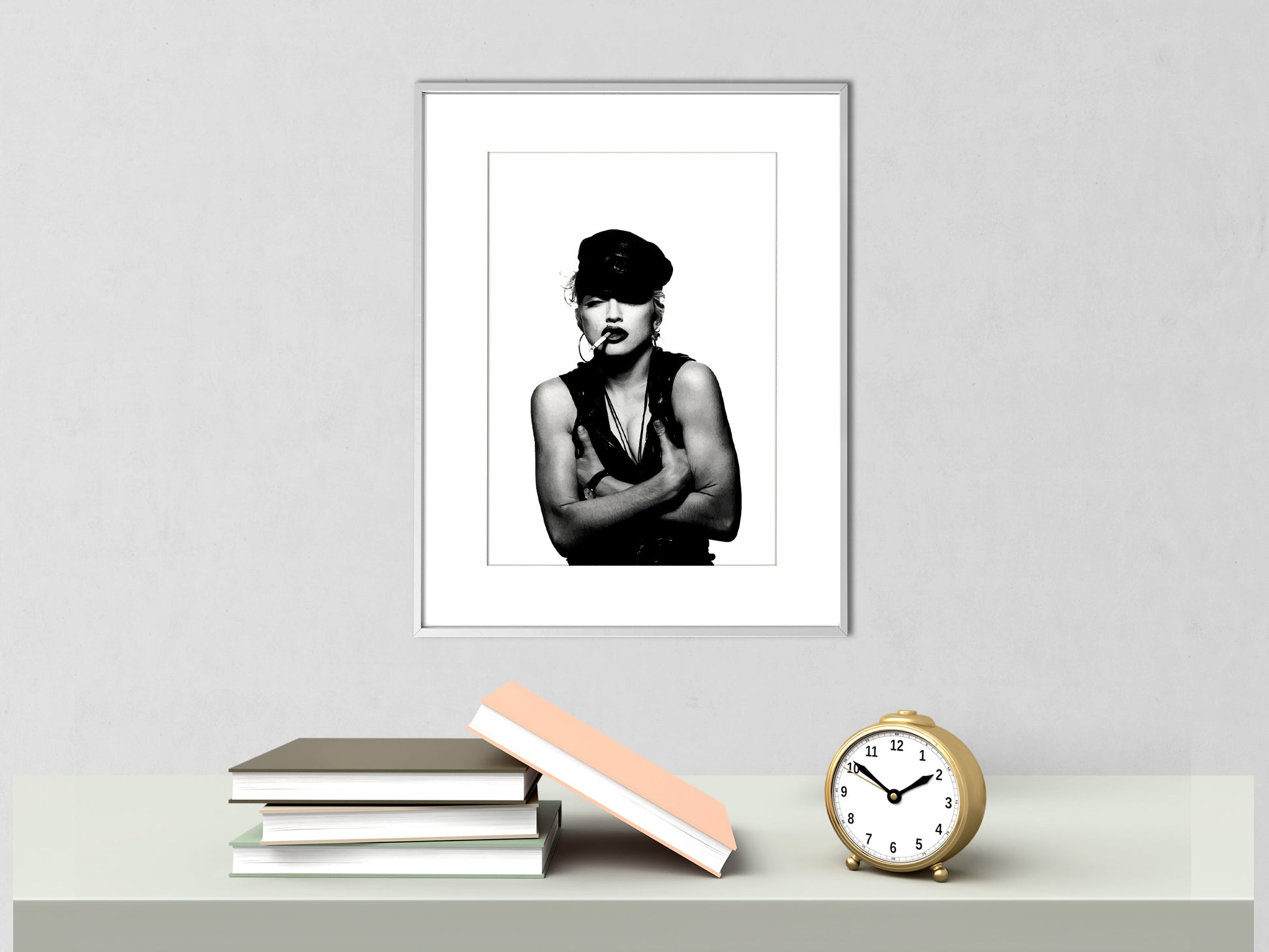 Madonna Smoking Poster Black and White Vintage Music Wall Art Digital Download