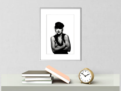 Madonna Smoking Poster Black and White Vintage Music Wall Art Digital Download