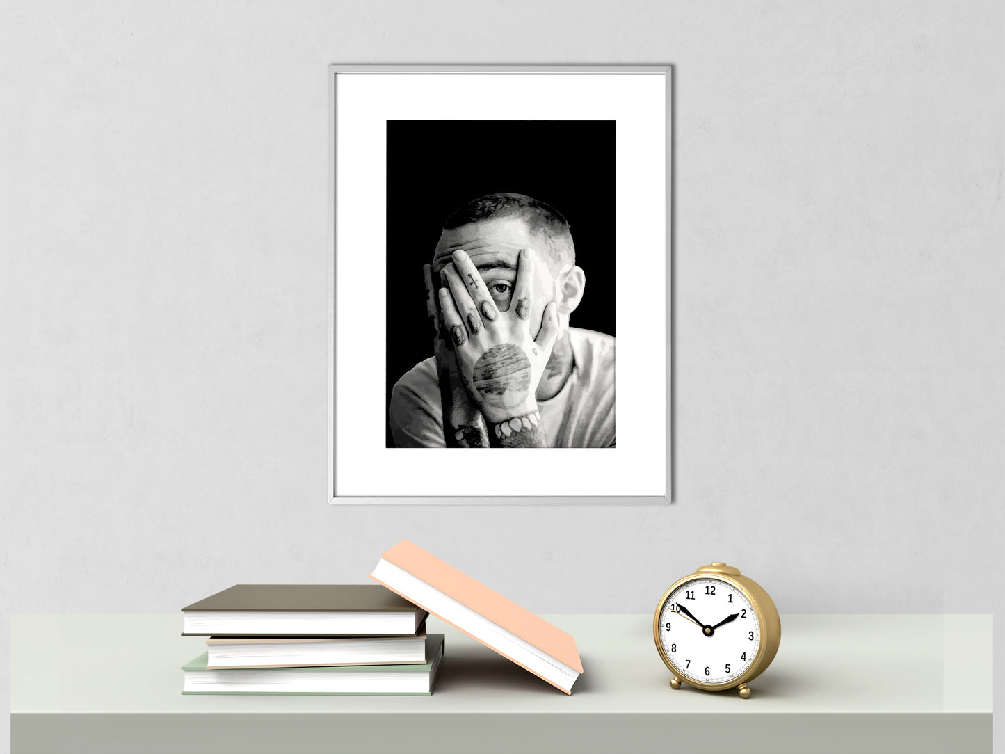 Download a Vintage Mac Miller Poster in black and white. Stylish music wall art digital download perfect for home, studio, or office décor.