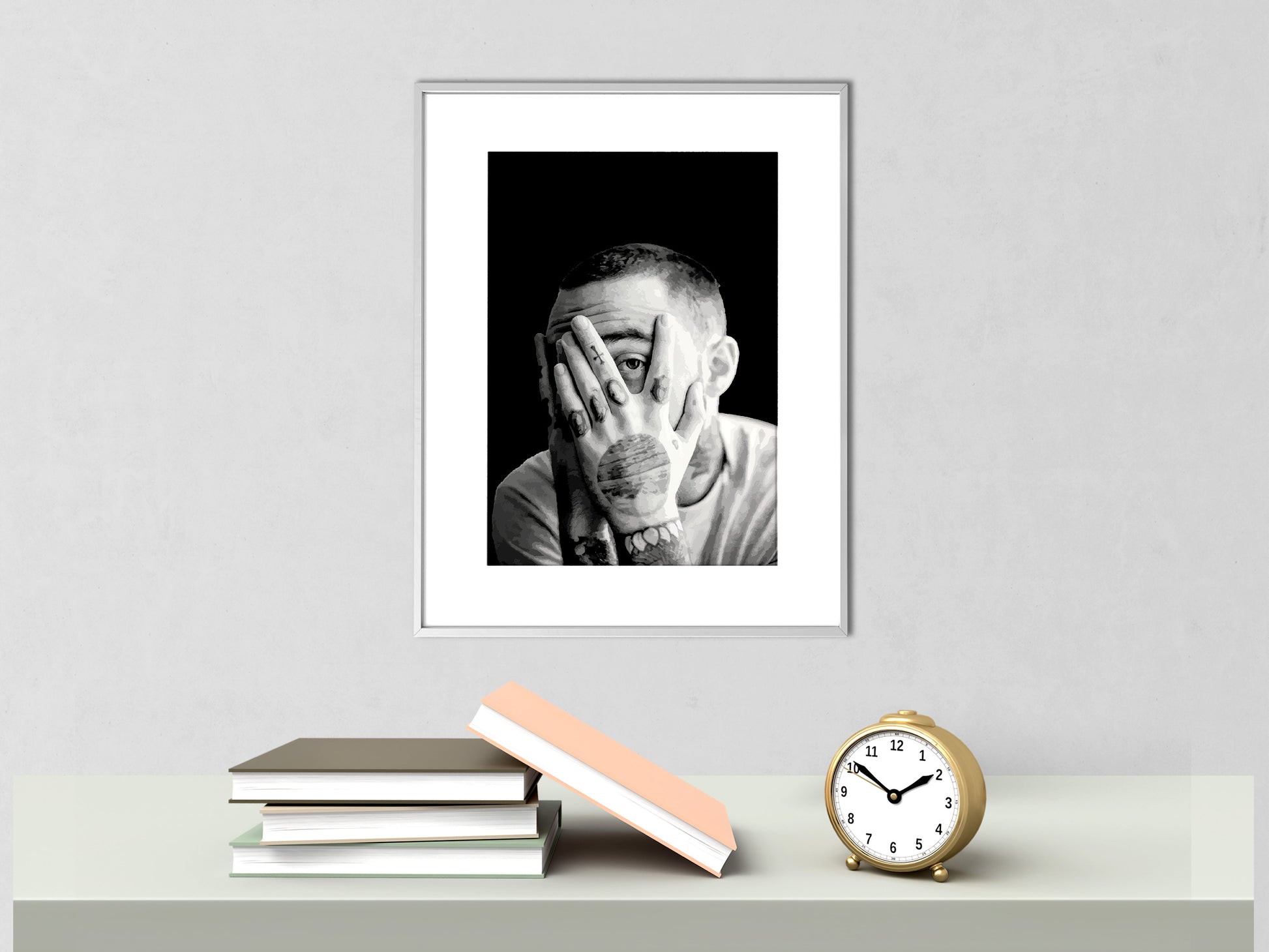 Download a Vintage Mac Miller Poster in black and white. Stylish music wall art digital download perfect for home, studio, or office décor.
