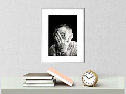 Download a Vintage Mac Miller Poster in black and white. Stylish music wall art digital download perfect for home, studio, or office décor.