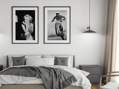Steve McQueen Poster Black and White Vintage Movie Wall Art Digital Download Old Hollywood Decor