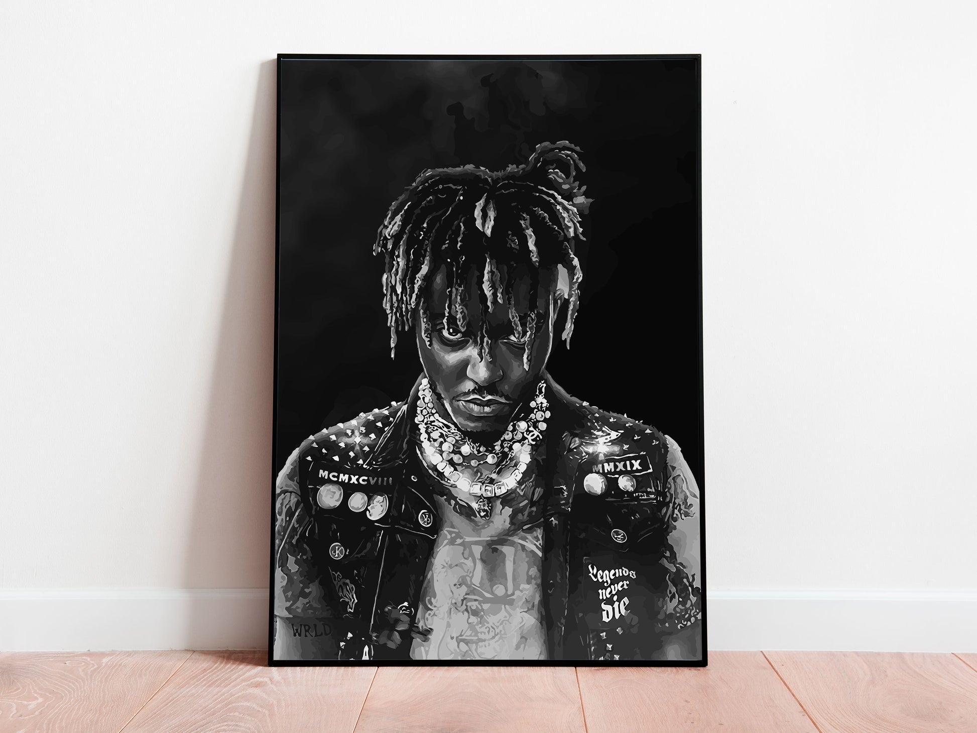 Juice World Legends Never Die Poster Black and White Music Wall Art Digital Download