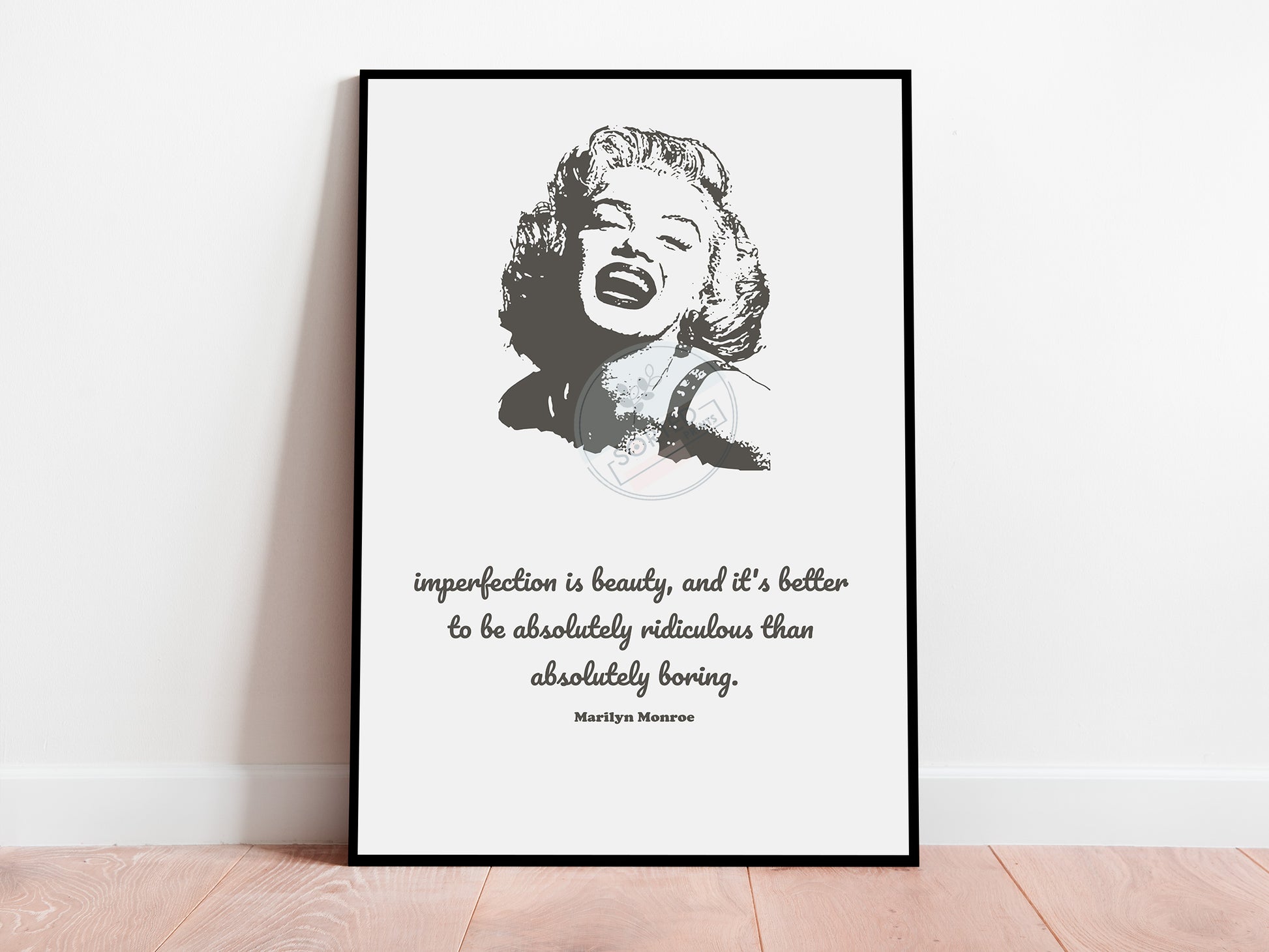 Marilyn Monroe Quote Art Print, Black and White, Hypebeast Wall Art, Teen Girl Room Decor, Digital Download