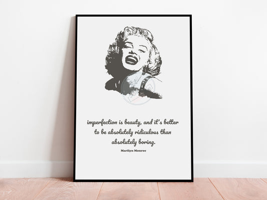 Marilyn Monroe Quote Art Print, Black and White, Hypebeast Wall Art, Teen Girl Room Decor, Digital Download