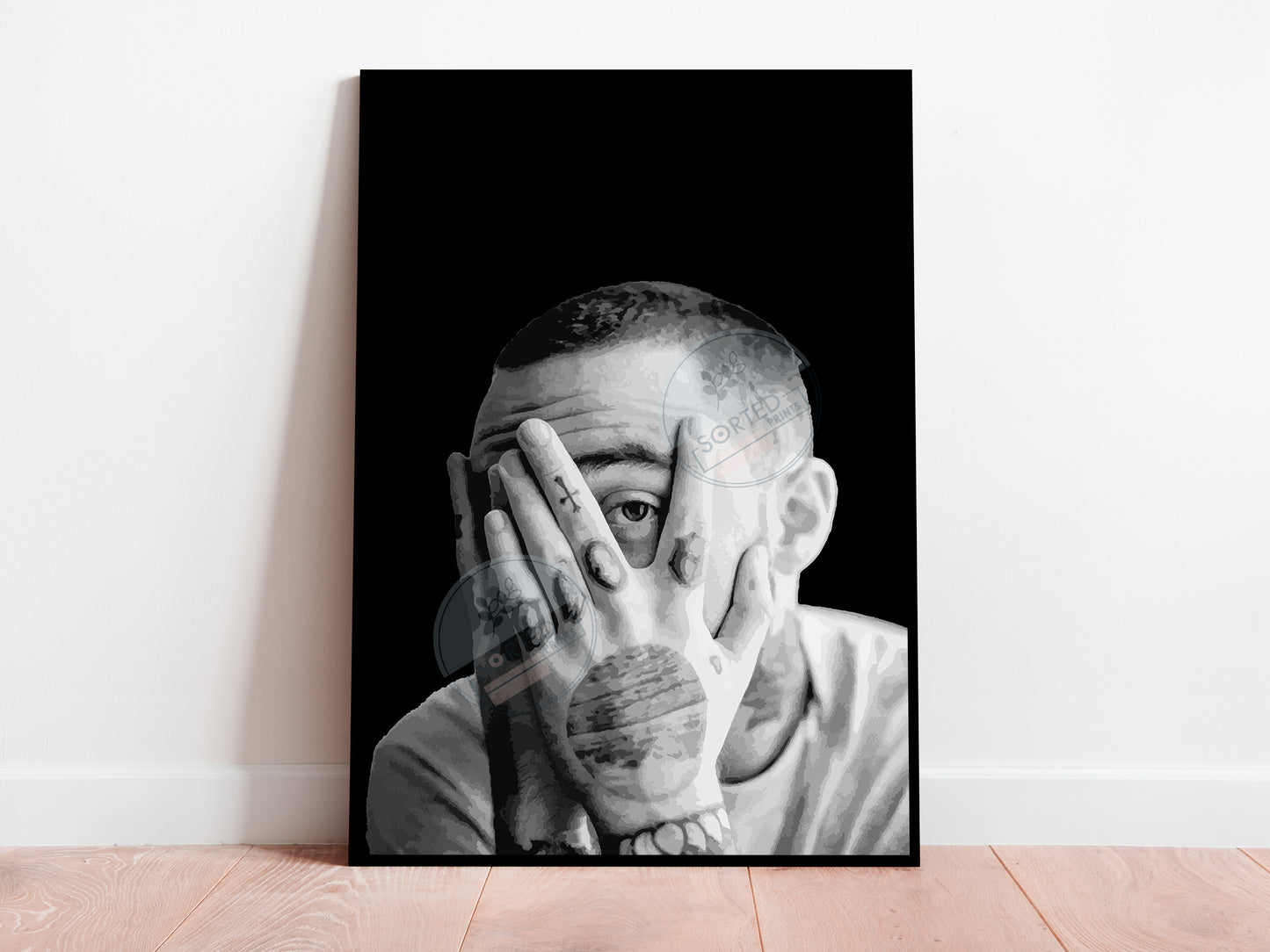 Download a Vintage Mac Miller Poster in black and white. Stylish music wall art digital download perfect for home, studio, or office décor.