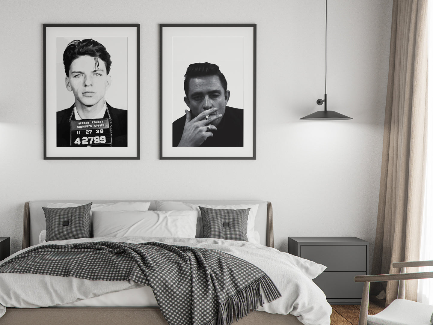 Johnny Cash Smoking Poster Black and White Vintage Music Wall Art Digital Download