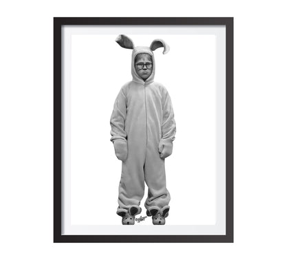 A Christmas Story Poster Ralphie Bunny Funny Holiday Wall Art Digital Download