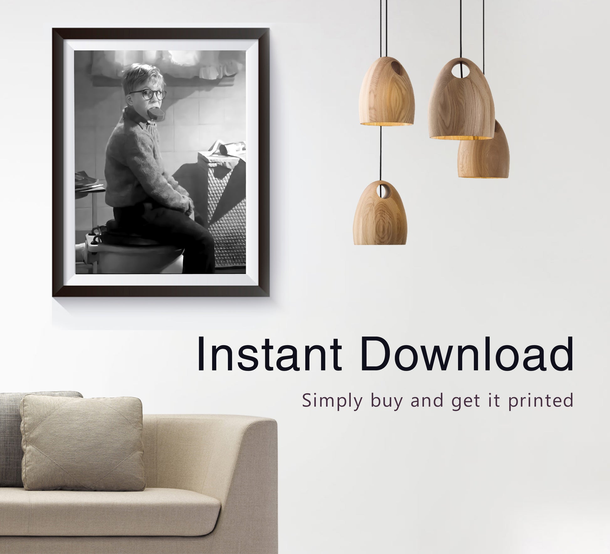 A Christmas Story Poster Ralphie Funny Classic Holiday Movie Wall Art Digital Download
