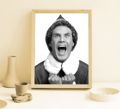 Elf Movie Poster Will Ferrell Buddy The Elf Funny Christmas Wall Art Digital Download