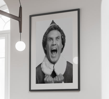 Elf Movie Poster Will Ferrell Buddy The Elf Funny Christmas Wall Art Digital Download