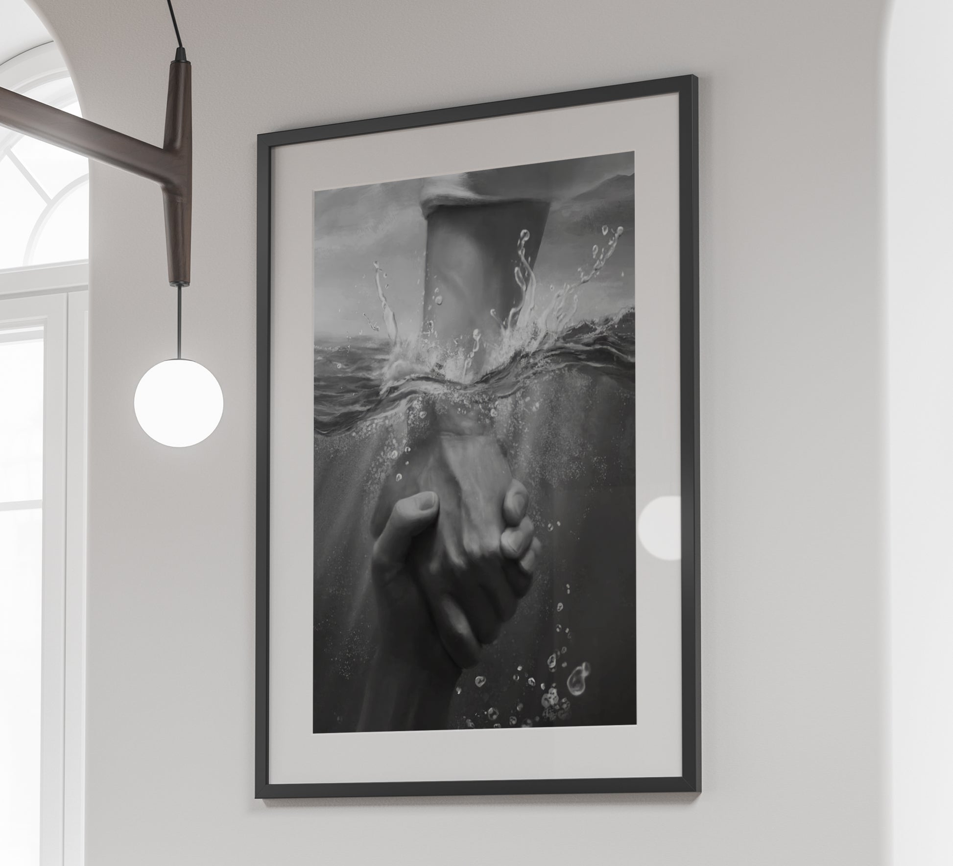 Jesus Hand Poster Black and White Christian Faith Religious Wall Art Digital Download