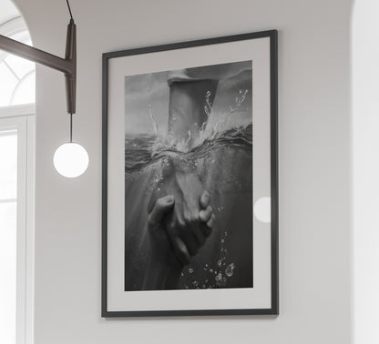 Jesus Hand Poster Black and White Christian Faith Religious Wall Art Digital Download