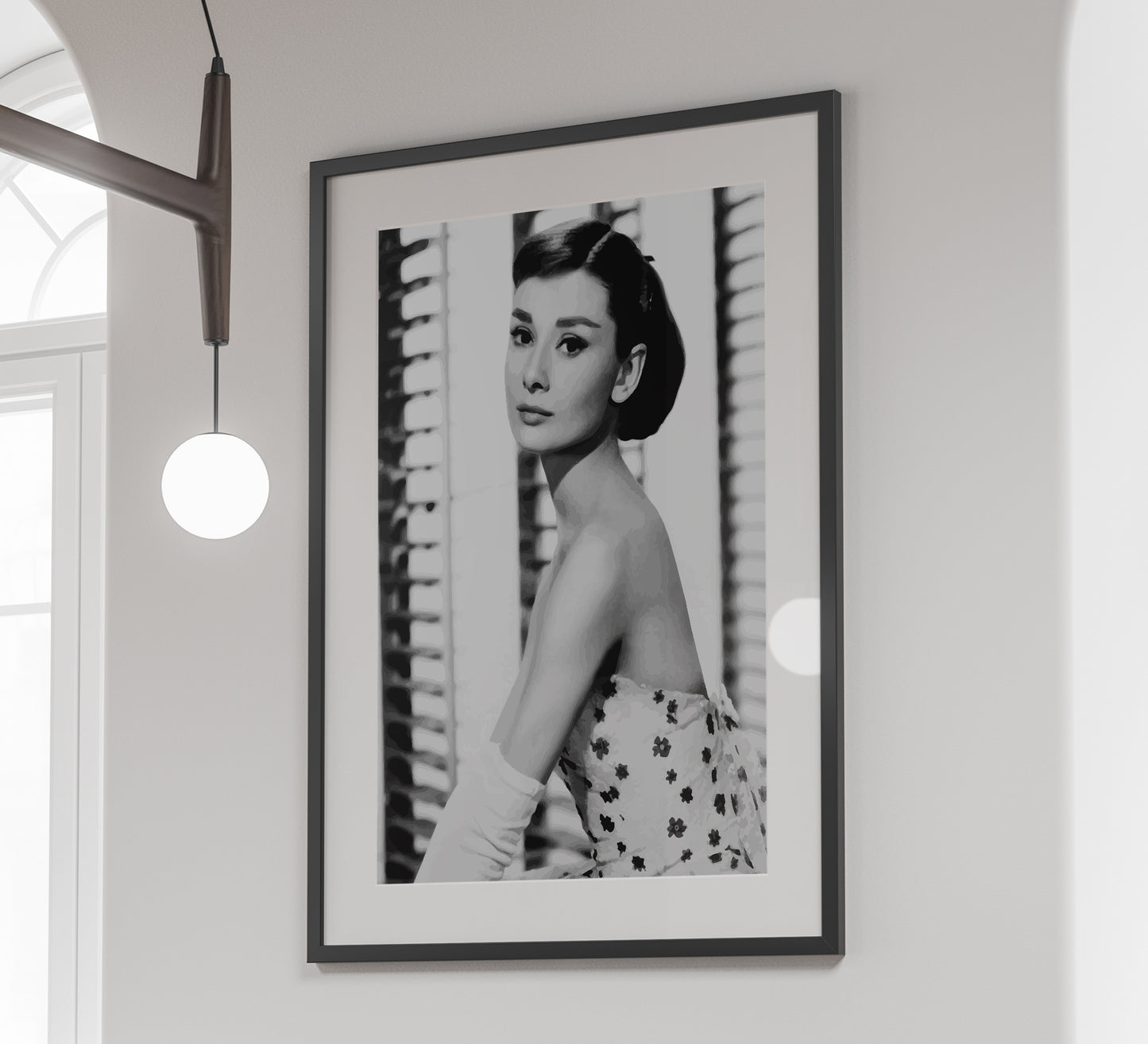 Black and White Audrey Hpeburn Poster, Vintage Photography, Fashion Print, Retro Wall Art, Old Hollywood Decor, Digital Download