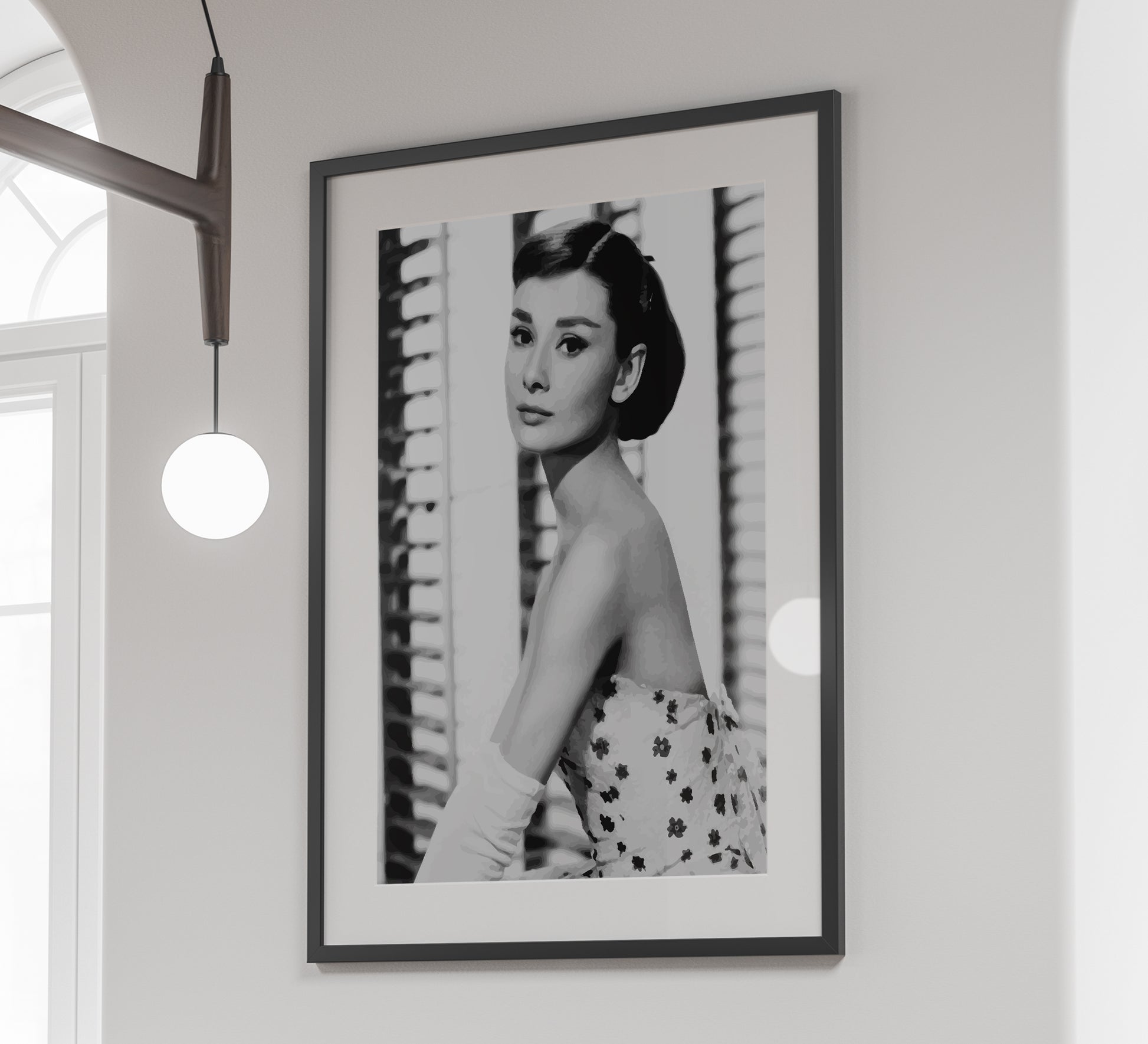 Black and White Audrey Hpeburn Poster, Vintage Photography, Fashion Print, Retro Wall Art, Old Hollywood Decor, Digital Download