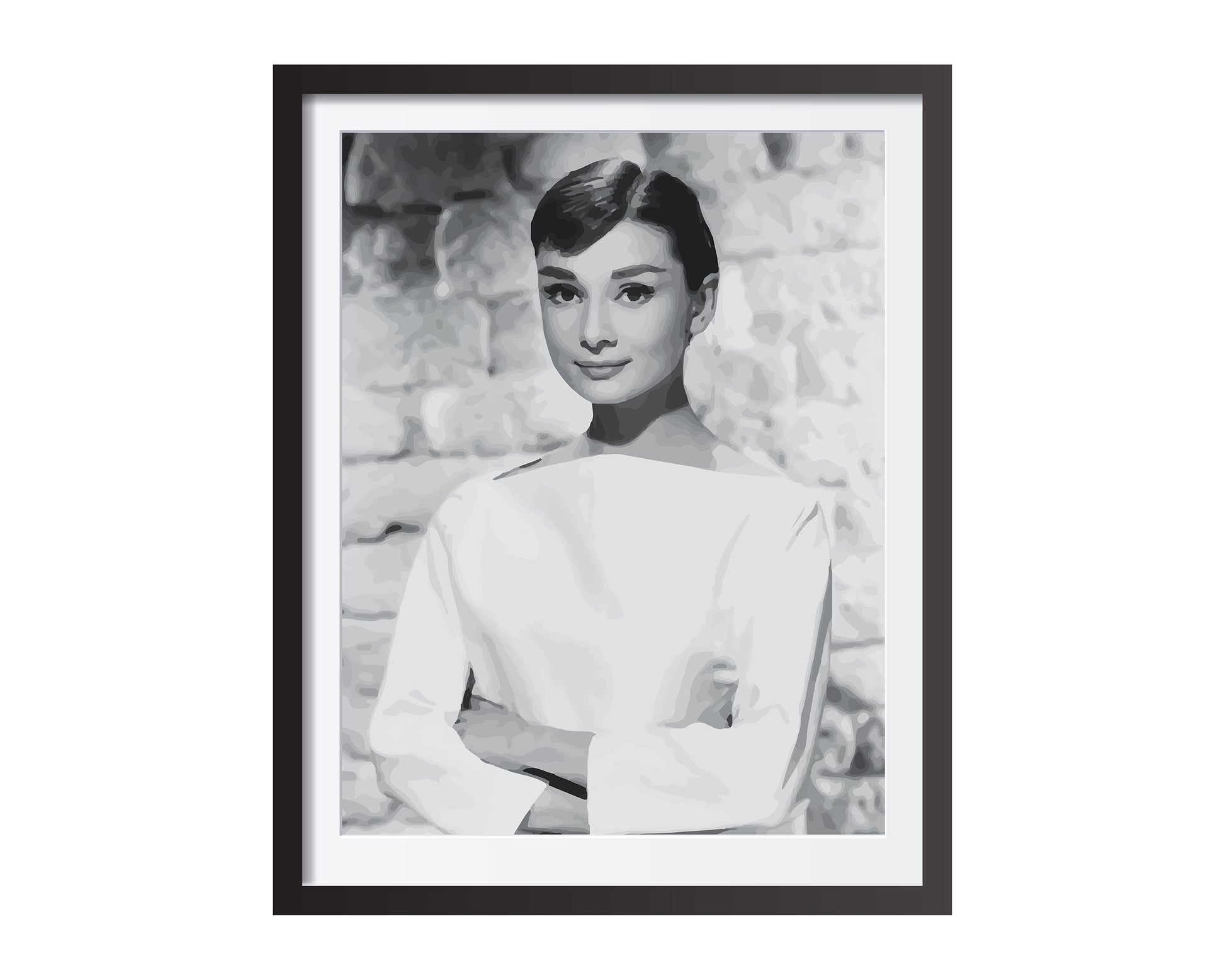 Audrey Hepburn Black and White Poster – Vintage Fashion Photography & Retro Wall Art, Old Hollywood Decor, Digital Download