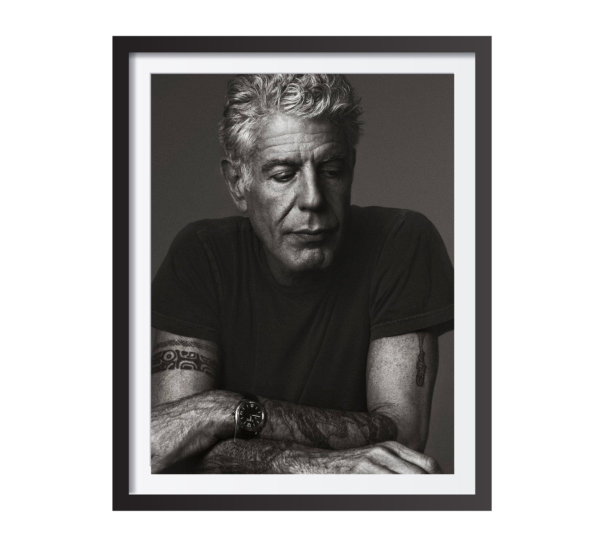 Vintage Anthony Bourdain Poster – Black and White Kitchen Wall Art Digital Download
