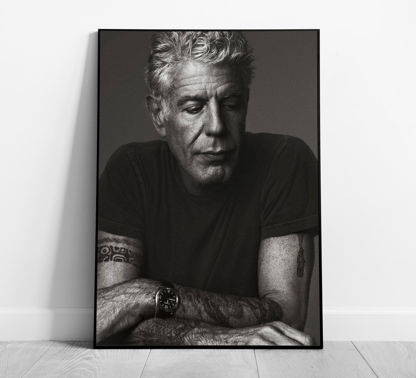Vintage Anthony Bourdain Poster – Black and White Kitchen Wall Art Digital Download