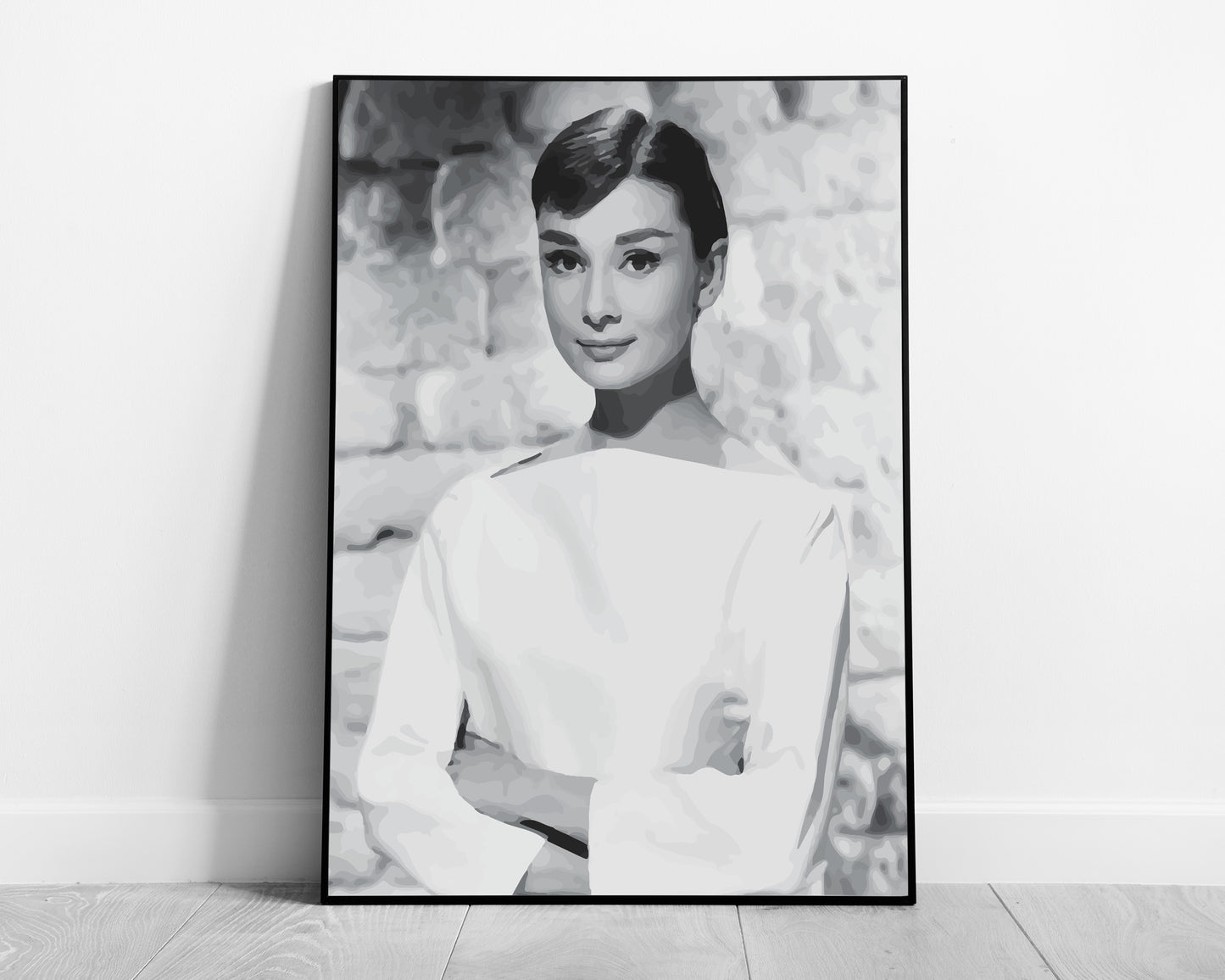 Audrey Hepburn Black and White Poster – Vintage Fashion Photography & Retro Wall Art, Old Hollywood Decor, Digital Download