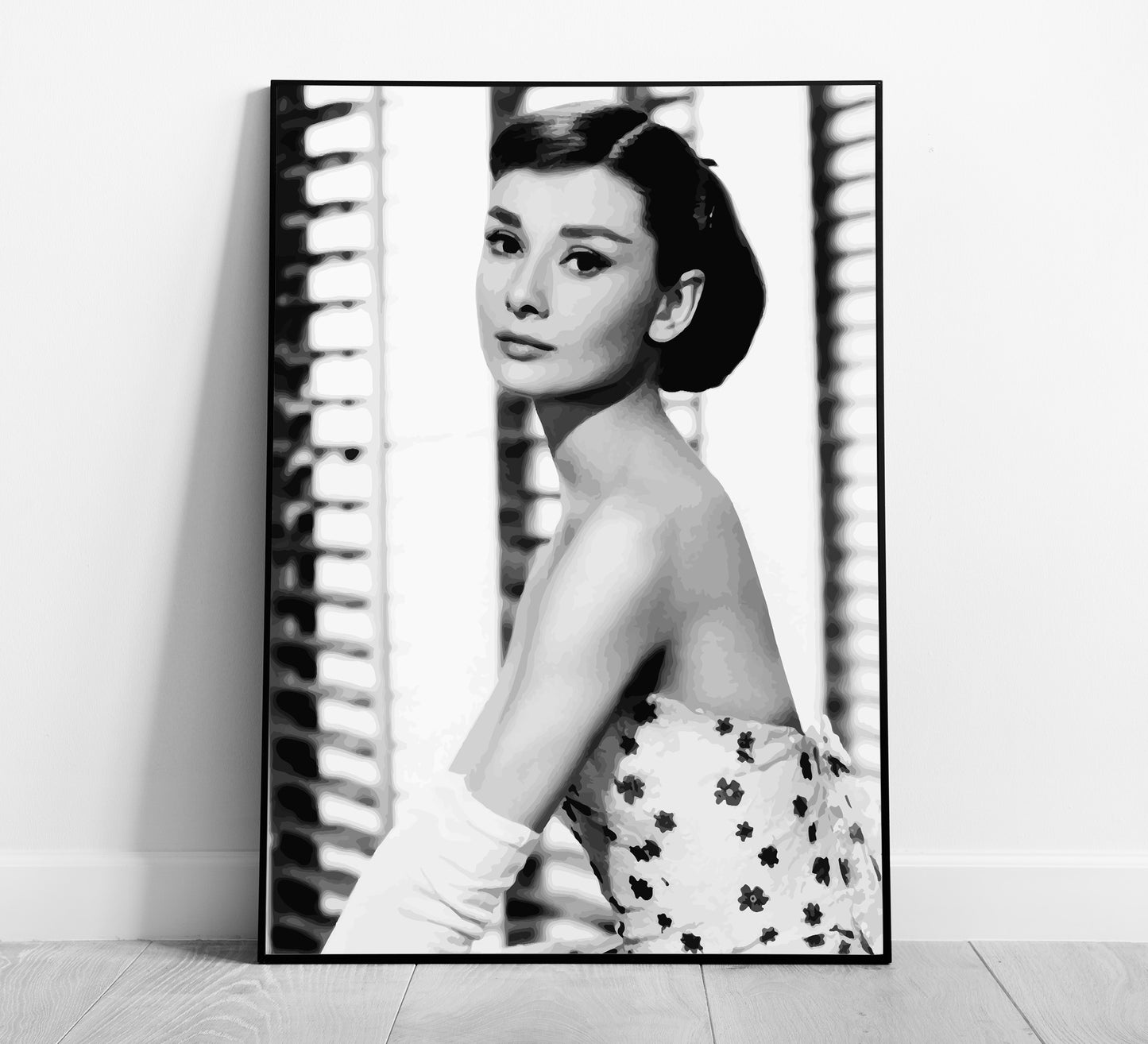 Black and White Audrey Hpeburn Poster, Vintage Photography, Fashion Print, Retro Wall Art, Old Hollywood Decor, Digital Download