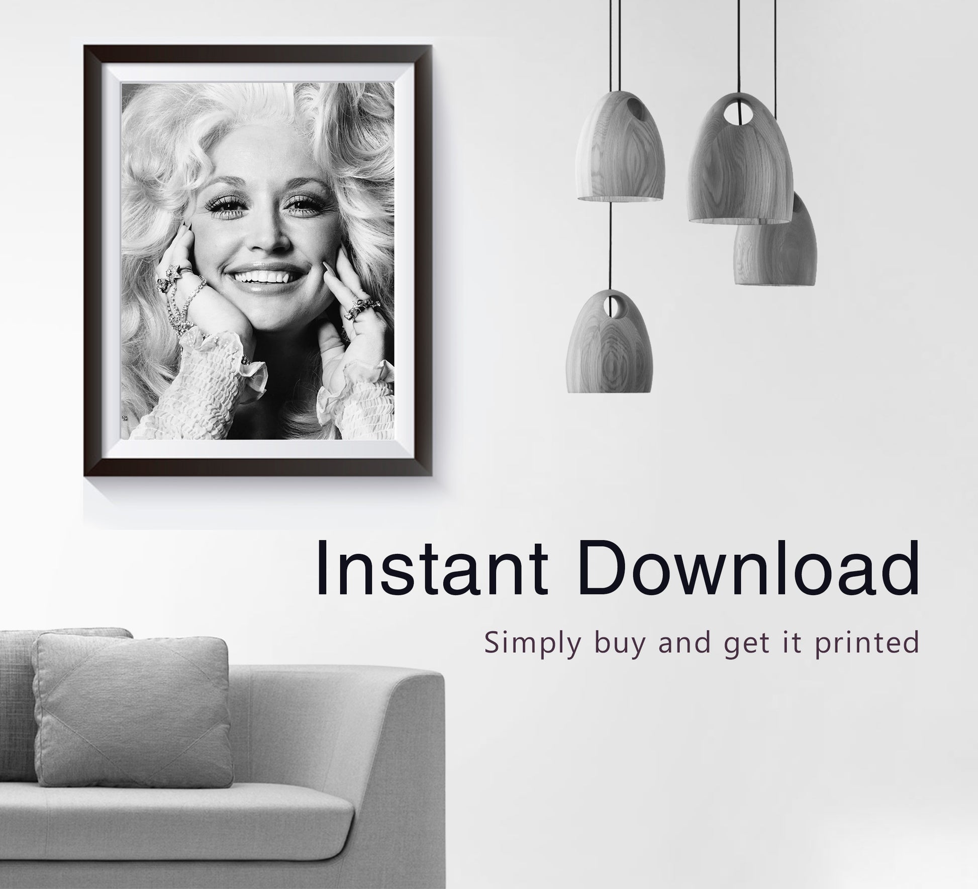 Dolly Parton Poster – Black and White Vintage Music Print, Fashion Photography, Retro Wall Art & Feminist Decor, Digital Download
