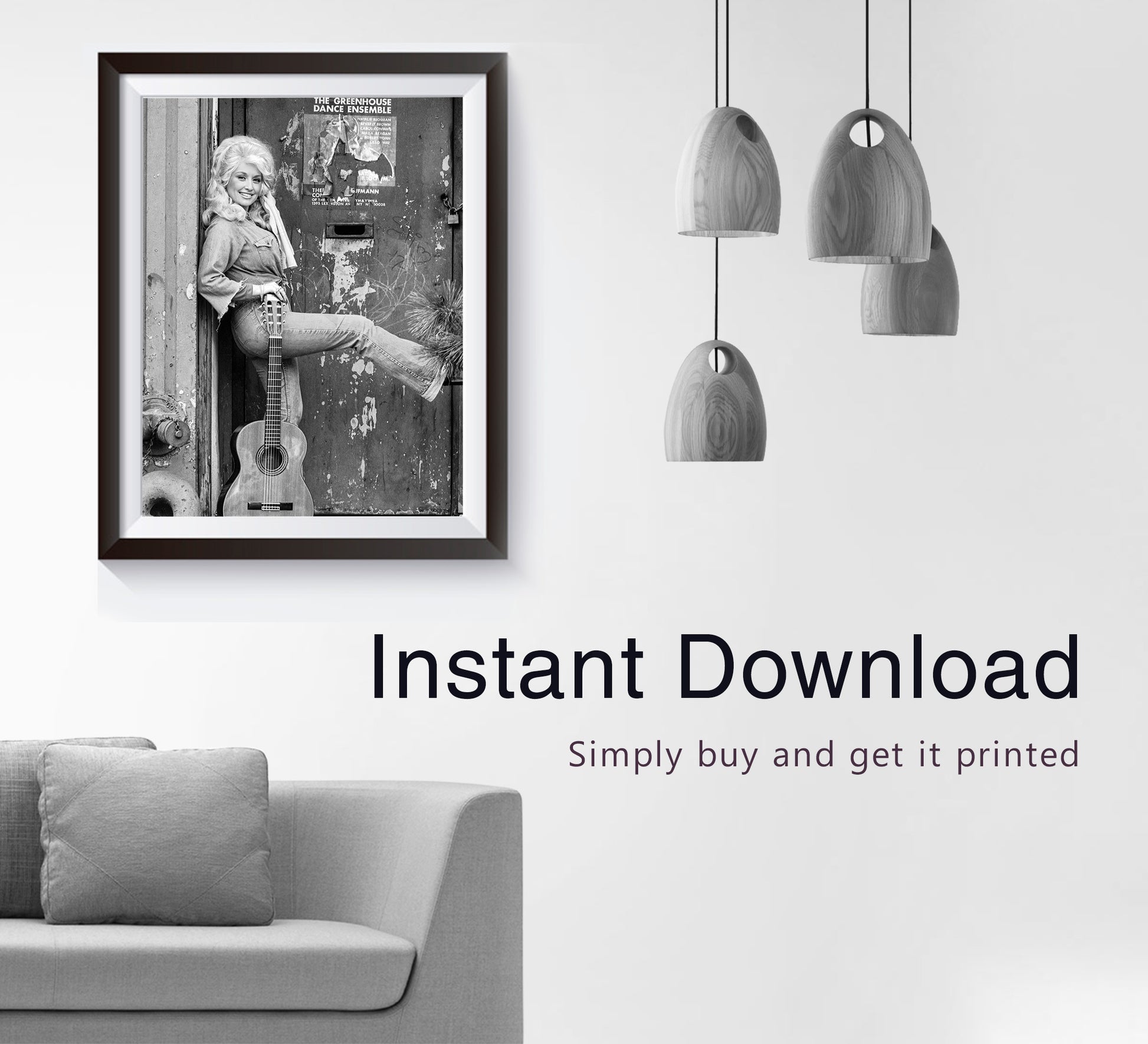 Vintage Dolly Parton Black & White Poster – Vintage Fashion Wall Art - Digital Download