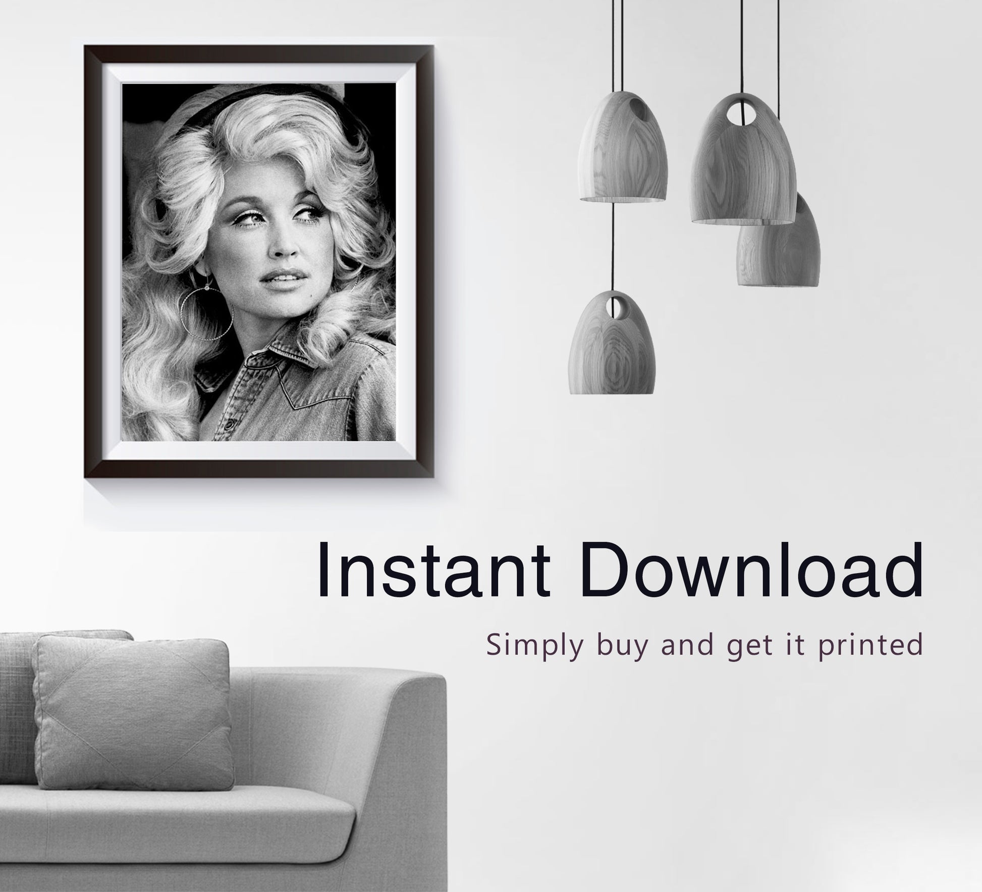 Dolly Parton Poster, Black and White, Vintage Music Poster, Fashion Photography, Feminist Print, Retro Wall Art, Music Room Decor, Digital Download