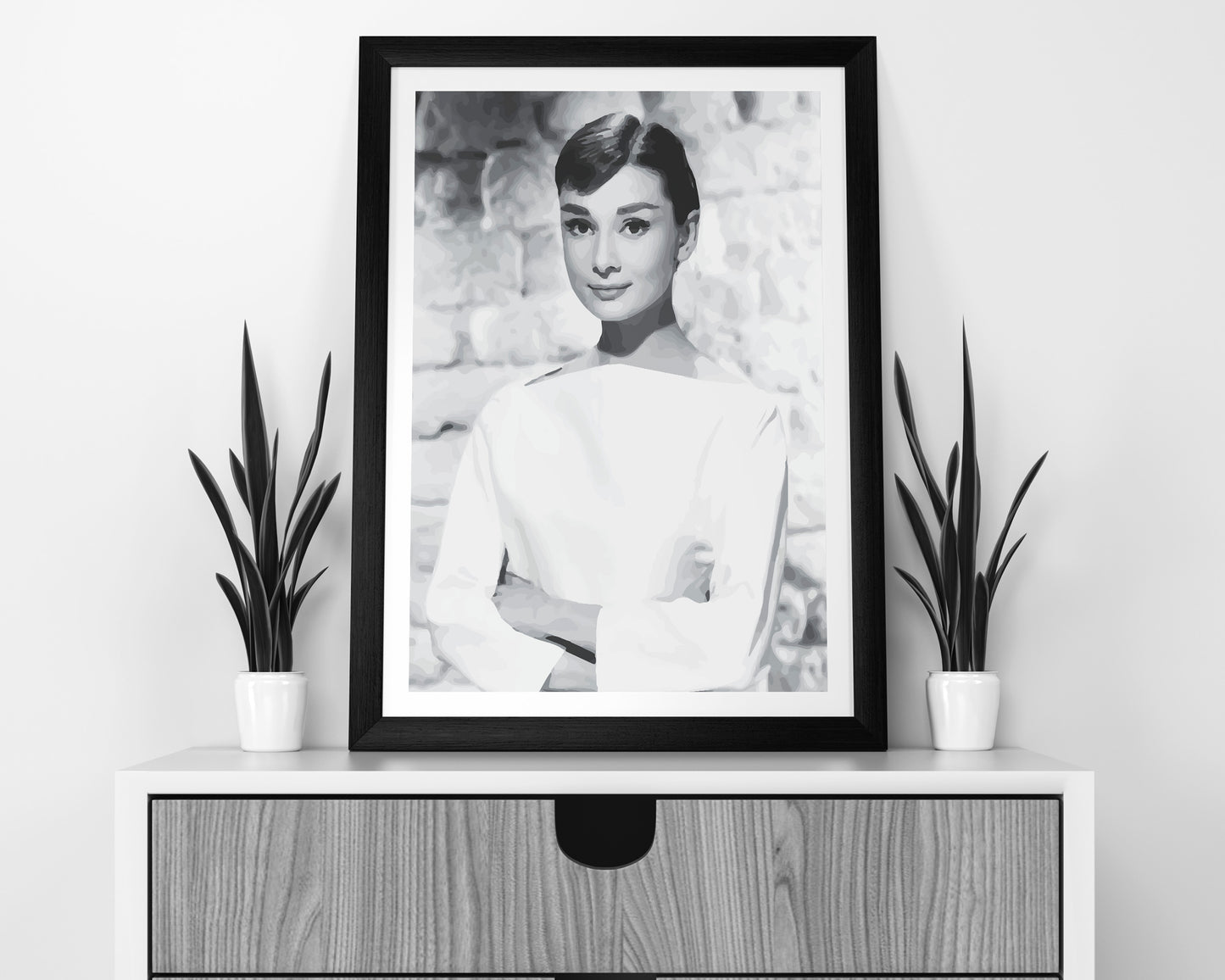 Audrey Hepburn Black and White Poster – Vintage Fashion Photography & Retro Wall Art, Old Hollywood Decor, Digital Download