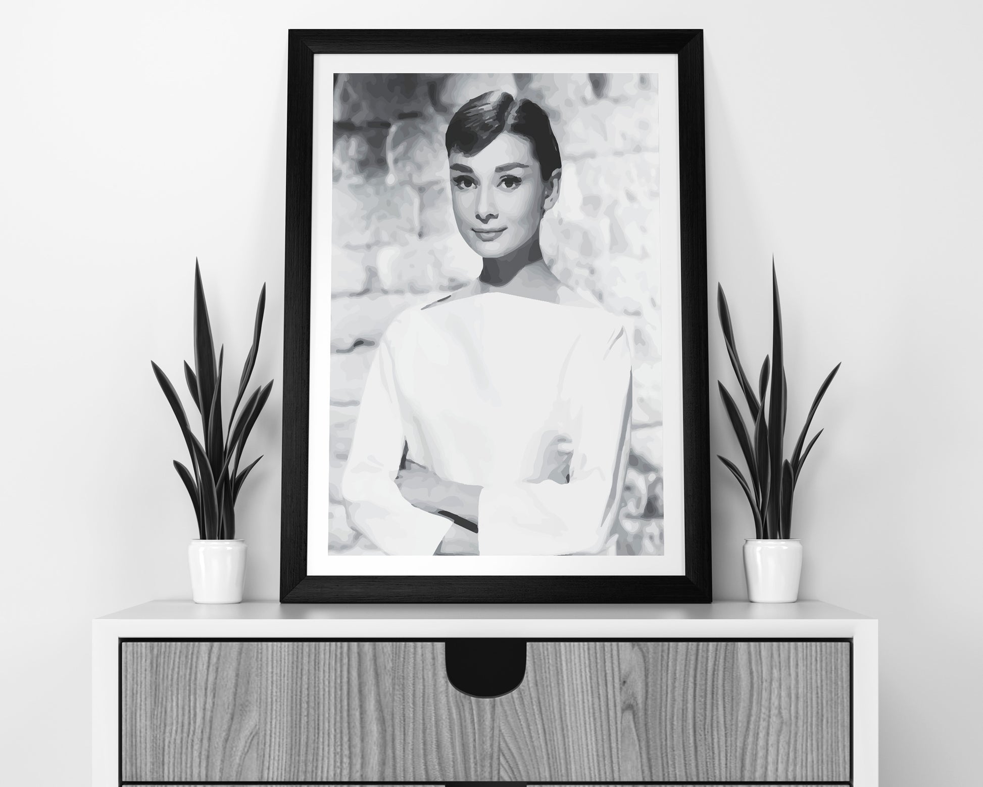Audrey Hepburn Black and White Poster – Vintage Fashion Photography & Retro Wall Art, Old Hollywood Decor, Digital Download
