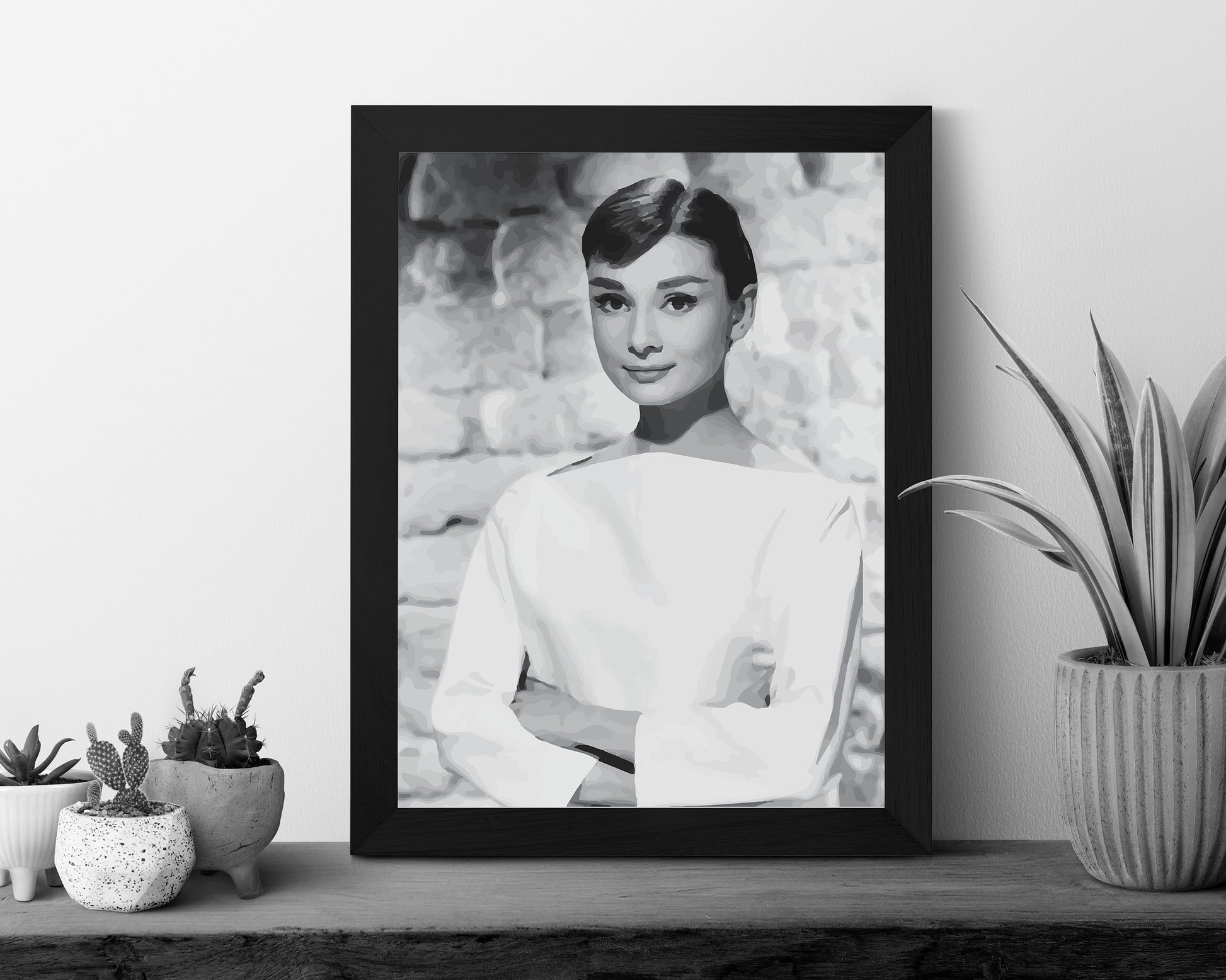 Audrey Hepburn Black and White Poster – Vintage Fashion Photography & Retro Wall Art, Old Hollywood Decor, Digital Download