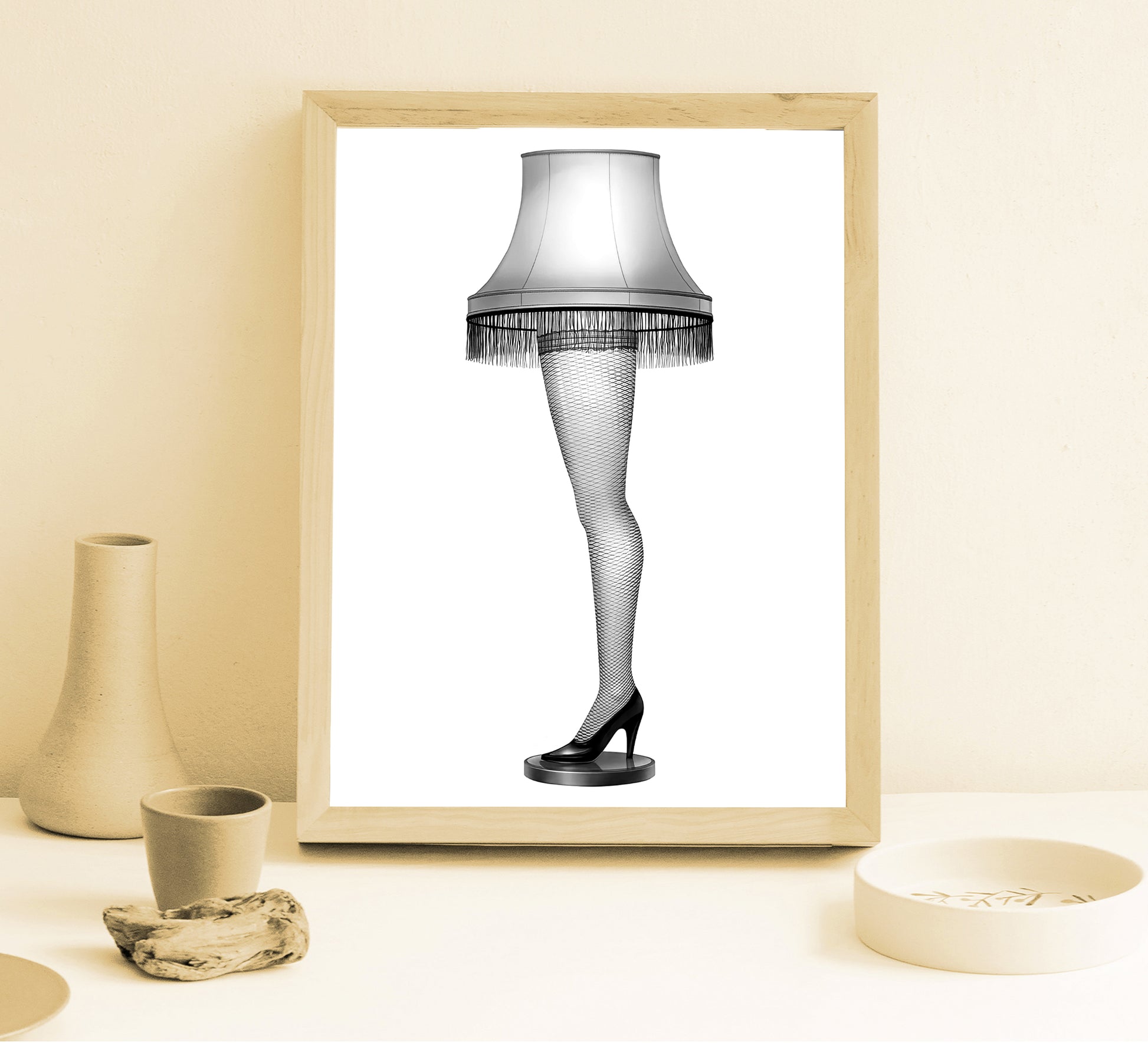 A Christmas Story Leg Lamp Poster Funny Classic Holiday Movie Wall Art Digital Download