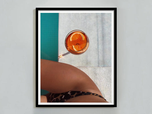 woman drinking aperol spritz poster swimming pool print cocktail printable wall art bar cart decor aperol spritz print digital download printable wall art poster, digital download