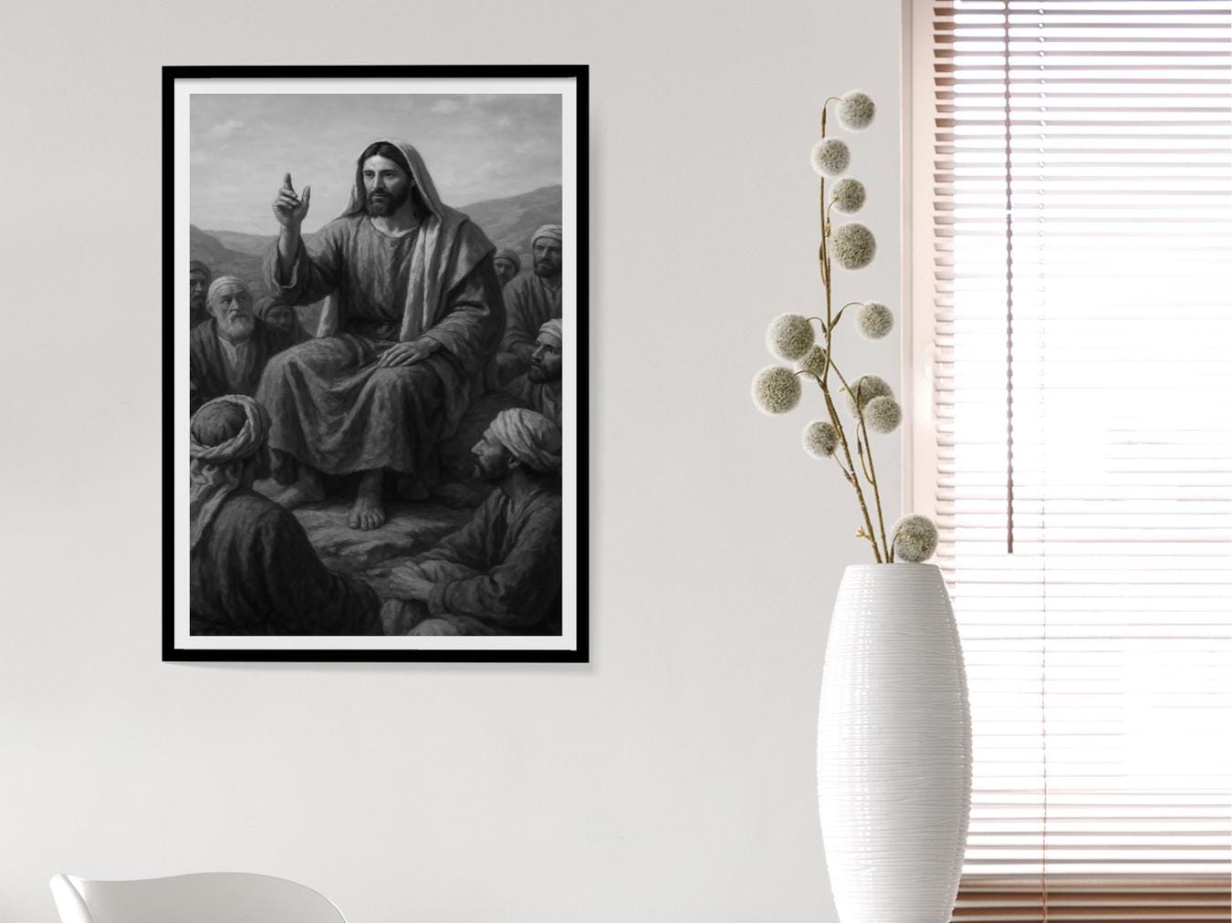 jesus teaching print bible scene poster christian wall art lds jesus portrait scripture inspired art faith decor digital download printable wall art poster, digital download

