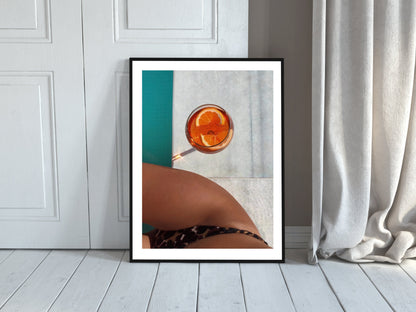 woman drinking aperol spritz poster swimming pool print cocktail printable wall art bar cart decor aperol spritz print digital download printable wall art poster, digital download