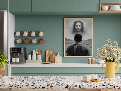 jesus christ resurrected poster hand of god art he is risen christ leaving tomb jesus saves peter christian wall art digital download printable wall art poster, digital download