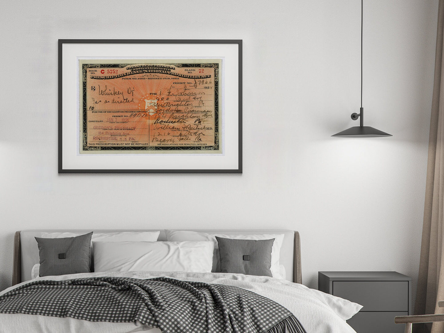 Prohibition Whisky Prescription Poster – Vintage Photo Print, Bar Cart Wall Art, 1920s Rustic Liquor Decor, Digital Download