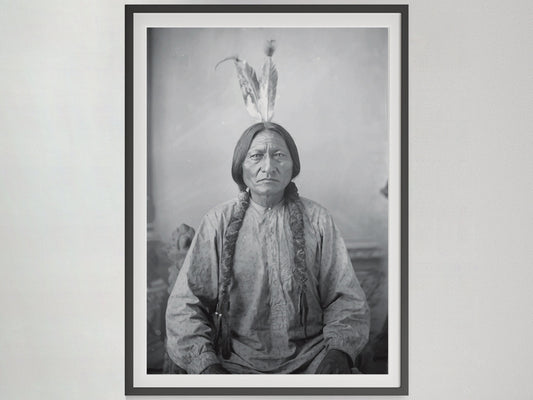 Sitting Bull Poster – Black and White Native American Wall Art, Vintage History Print, Indigenous Warrior Digital Download
