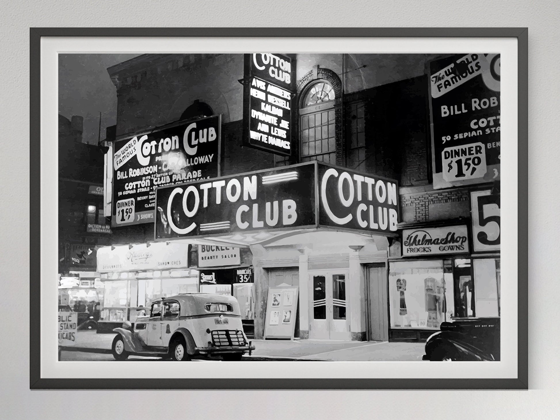 Cotton Club Harlem New York City Print, 1920s, Black and White, Wall Art, Vintage Photo, Jazz Poster, Disco Party Decor, Digital Download
