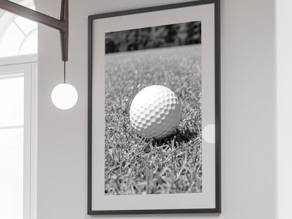 Golf Ball Print, Black and White Vintage Golf Poster, Printable Sports Wall Art, Digital Download, Gift for Golf Lovers