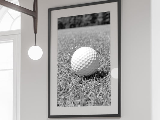 Golf Ball Print, Black and White Vintage Golf Poster, Printable Sports Wall Art, Digital Download, Gift for Golf Lovers