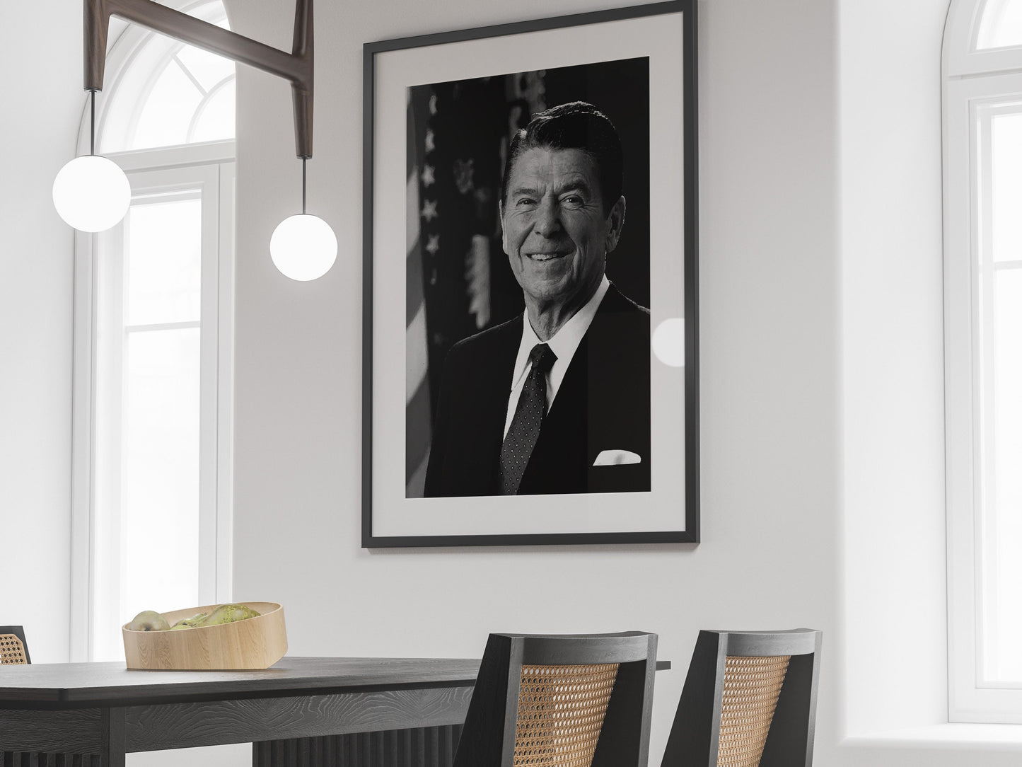 President Ronald Reagan Poster – Black and White Vintage Political Wall Art Digital Download