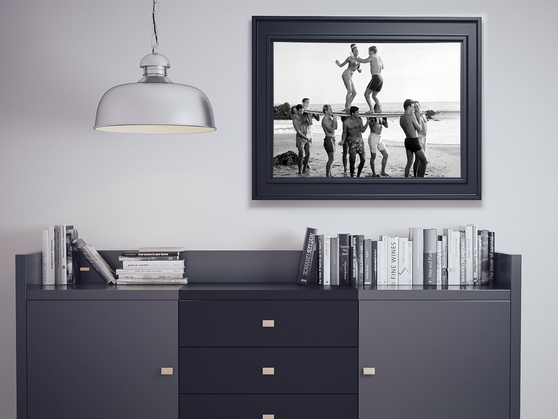 Surfers Beach Party Print, Black and White Wall Art, Vintage Photography, Summer Poster, Beach House Decor, Printable Art, Digital Download