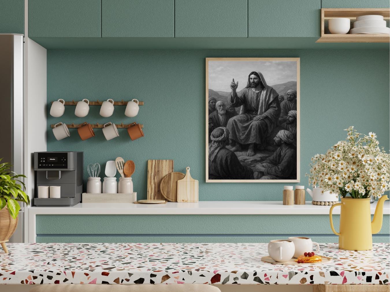 jesus teaching print bible scene poster christian wall art lds jesus portrait scripture inspired art faith decor digital download printable wall art poster, digital download
