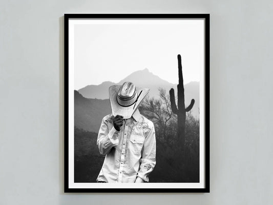 urban cowboy poster black and white desert print western wall art digital download vintage photography prints southwestern wall decor printable wall art poster, digital download