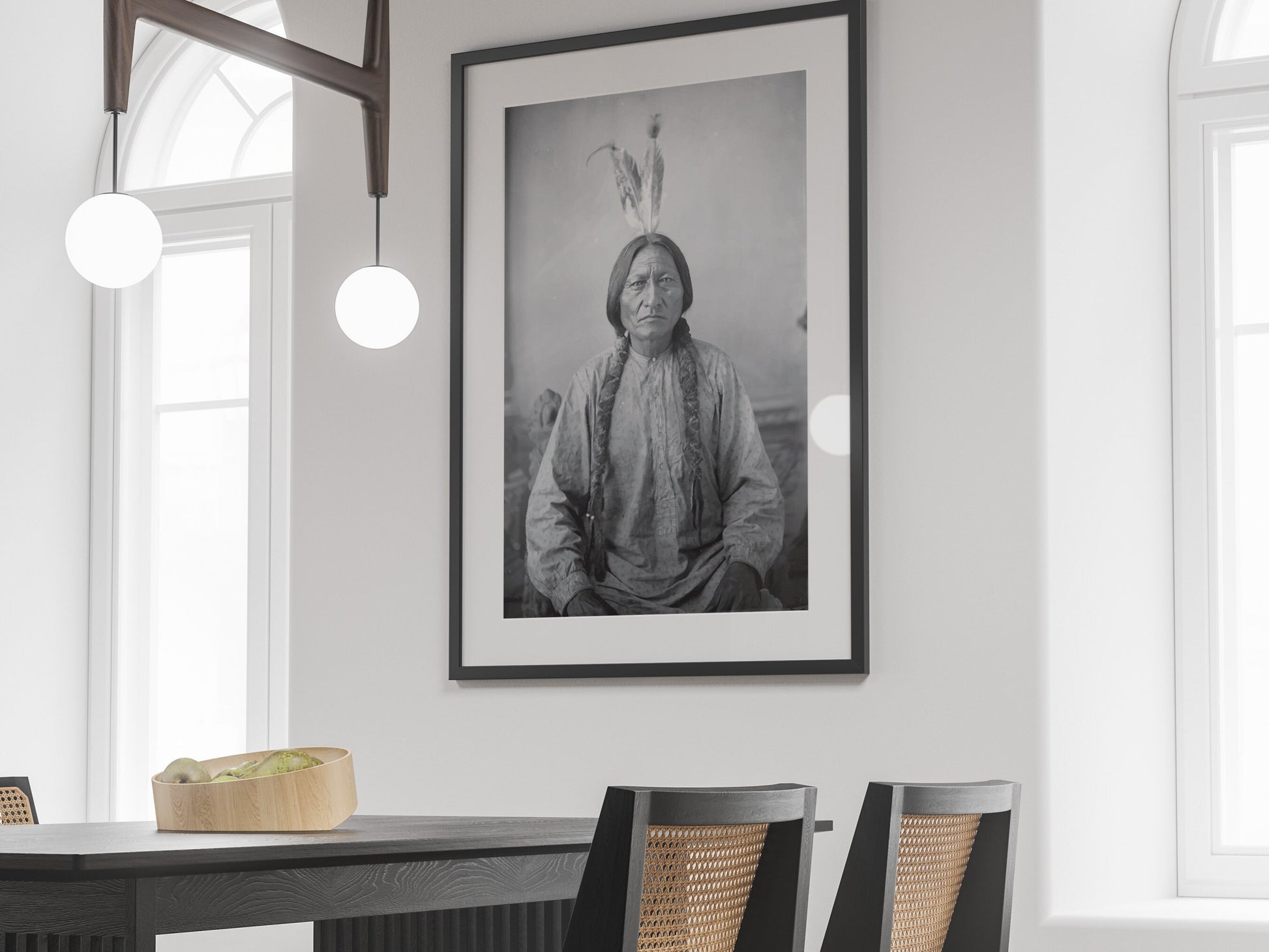 Sitting Bull Poster – Black and White Native American Wall Art, Vintage History Print, Indigenous Warrior Digital Download