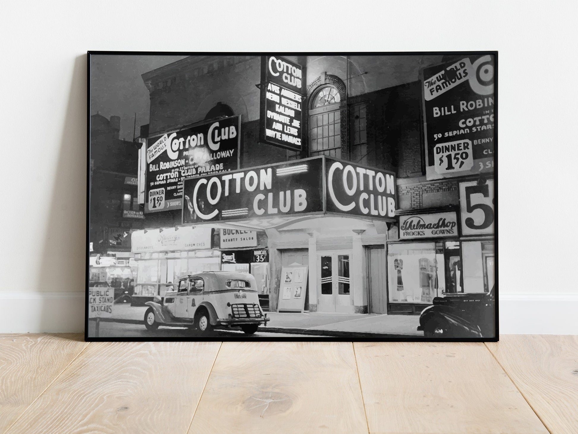 Cotton Club Harlem New York City Print, 1920s, Black and White, Wall Art, Vintage Photo, Jazz Poster, Disco Party Decor, Digital Download