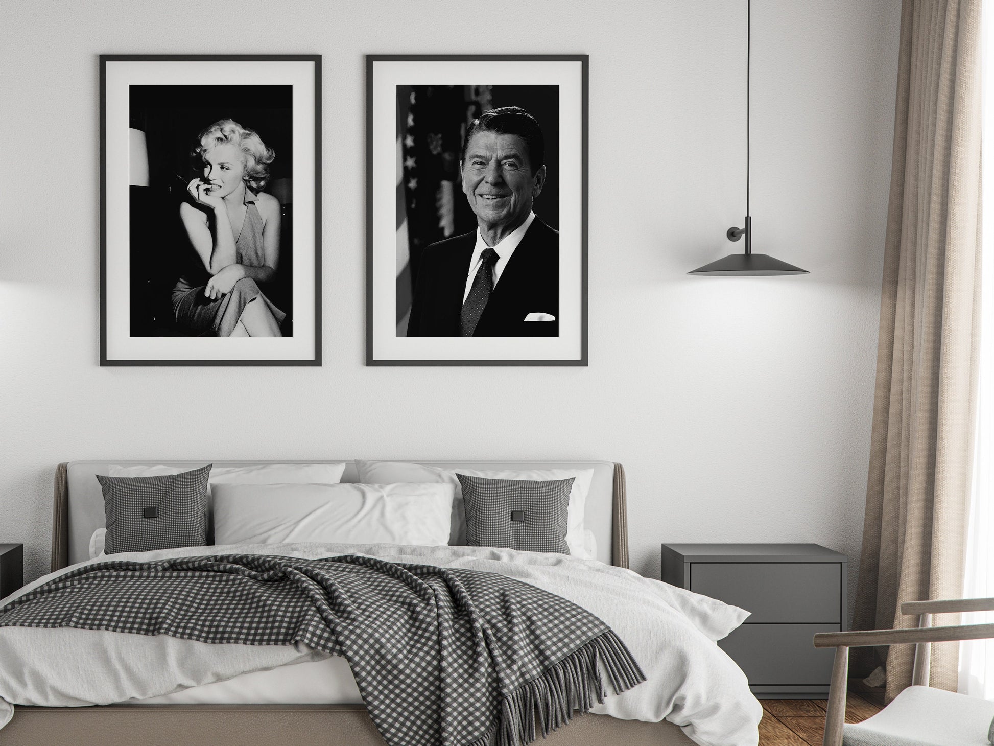 President Ronald Reagan Poster – Black and White Vintage Political Wall Art Digital Download