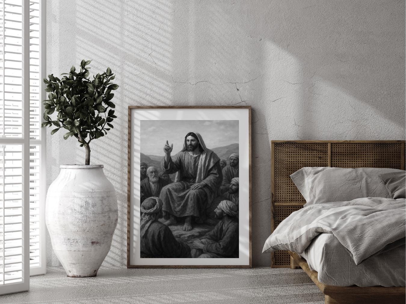 jesus teaching print bible scene poster christian wall art lds jesus portrait scripture inspired art faith decor digital download printable wall art poster, digital download
