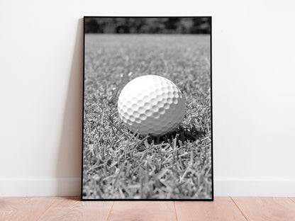 Golf Ball Print, Black and White Vintage Golf Poster, Printable Sports Wall Art, Digital Download, Gift for Golf Lovers